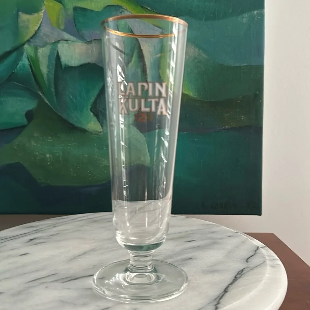 Finnish Lapin Kulta Brewery Commemorative Beer Flute/Glass